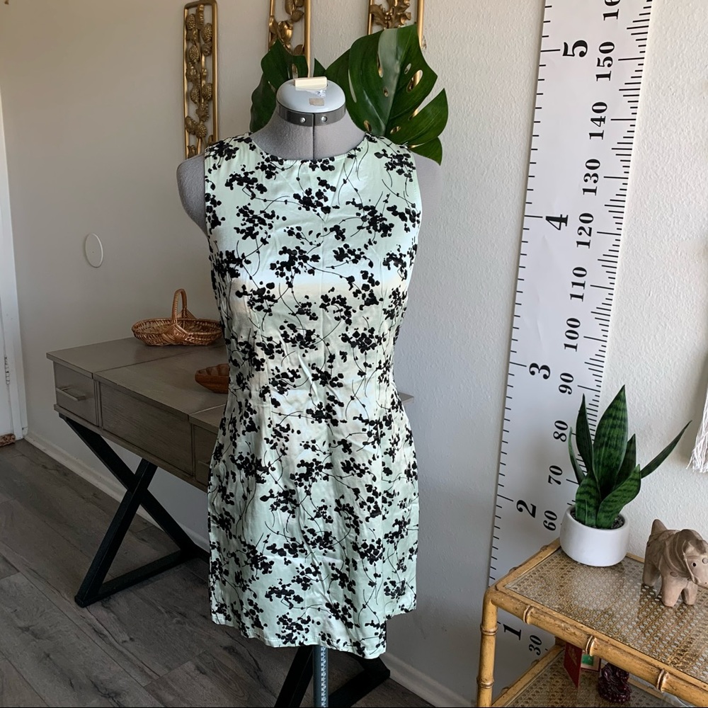 Vtg 90s  Satin Asian Inspired Mini Dress